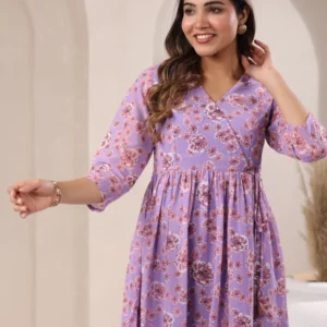 JAA25TU01490_1 Bright Georgette Floral A-Line Tunic