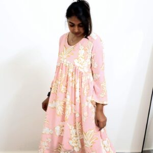 Pink Floral Dress - By Aridhu