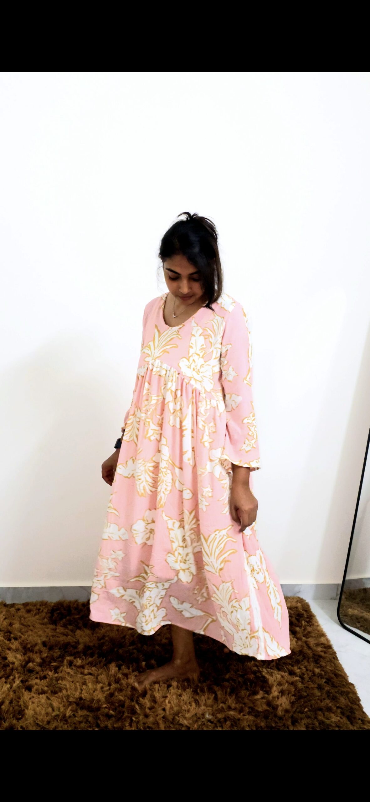 Pink Floral Dress - By Aridhu